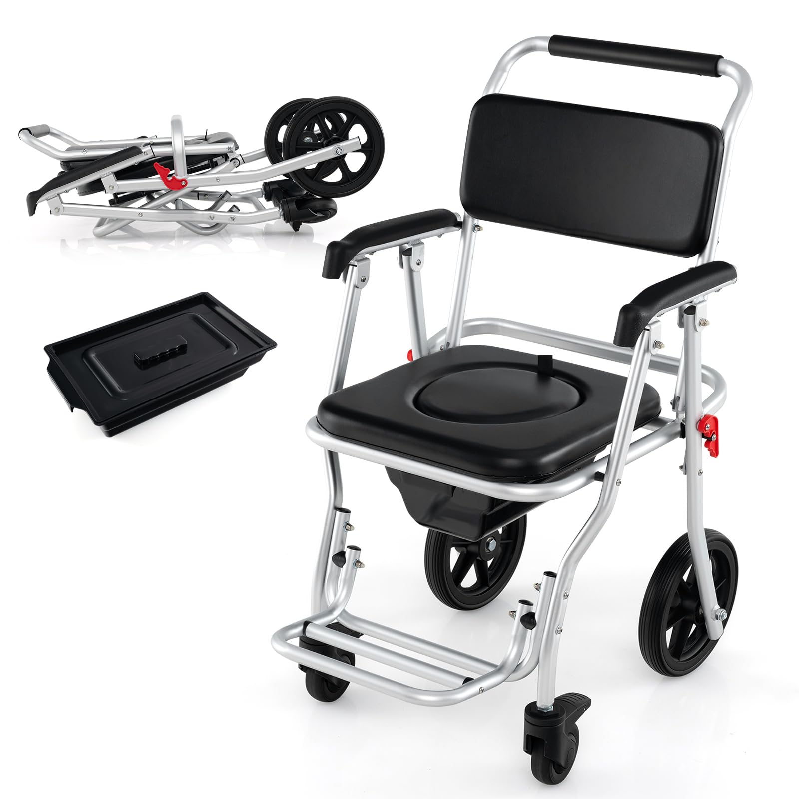 Amazon.com: Giantex Bedside Commode Wheelchair for Toilet